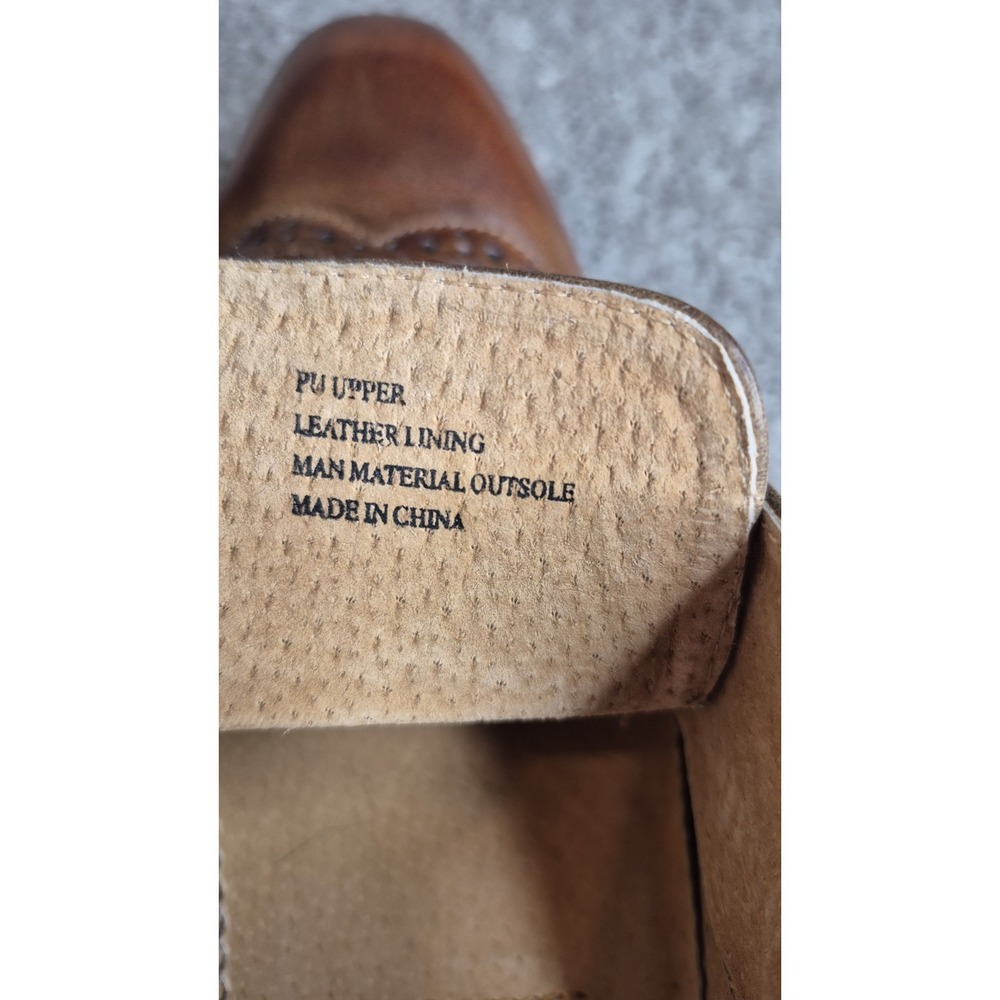 UV Signature‎ Single Monk Strap Wing Tip Brown Shoe Brown Men's Size 9 - Picture 3 of 11
